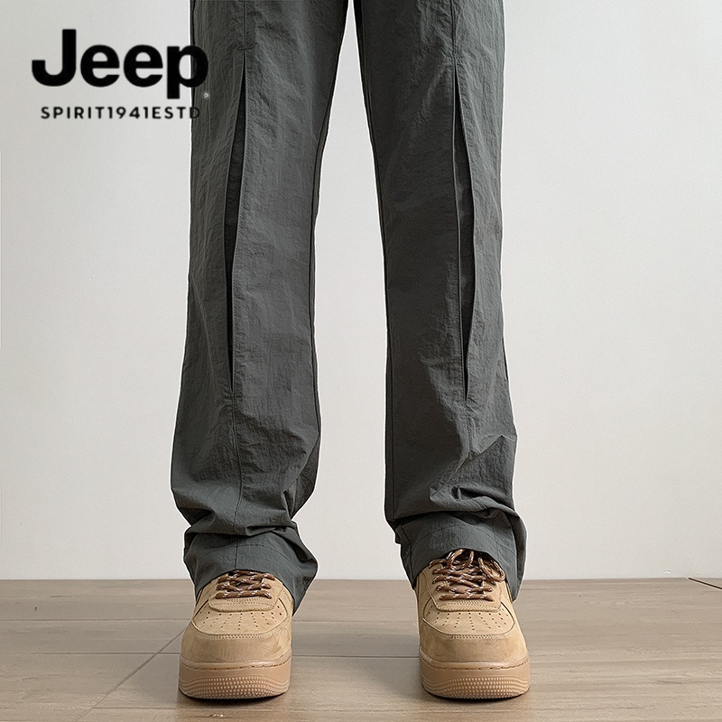 JEEP吉普锋登山裤男春秋潮牌日系薄款阔腿直筒休闲百搭长裤子