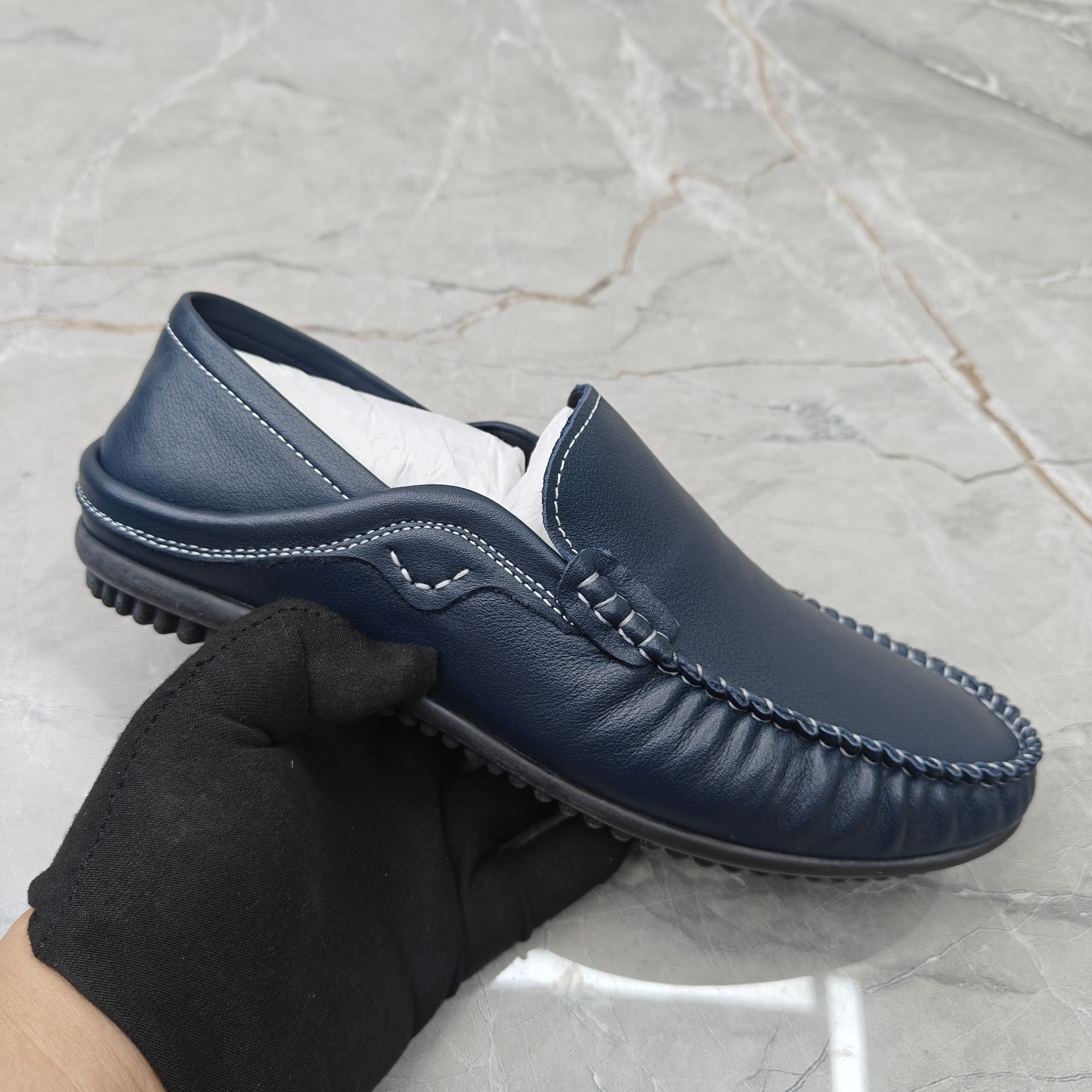 圆头豆豆鞋男休闲皮鞋15633