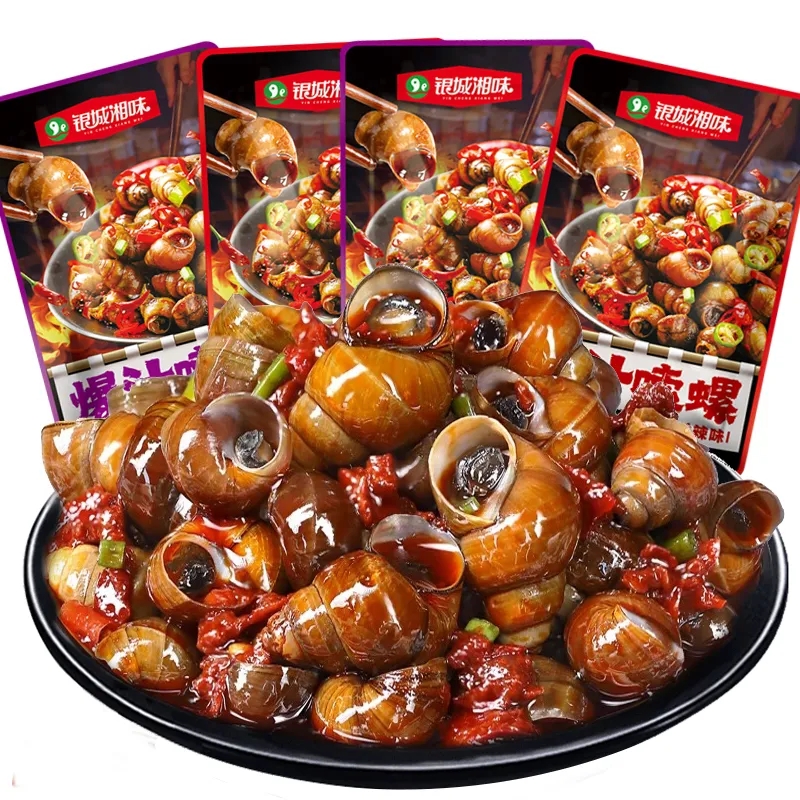 银城湘味爆炒香辣田螺开袋即食零食麻辣嗦螺熟食新鲜湖南香辣味