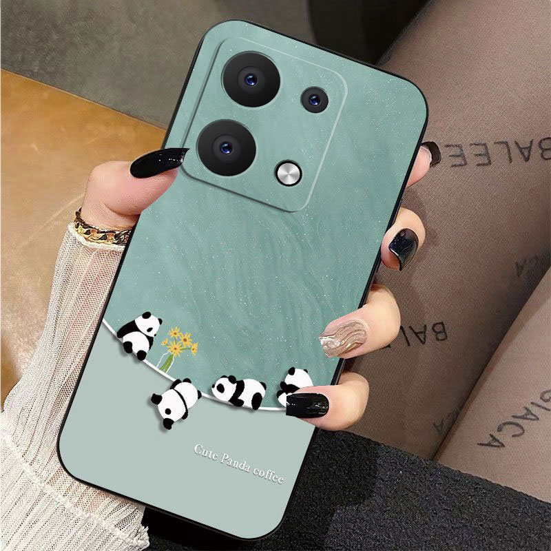 OPPOreno9液态潮熊猫创意手机壳新款个性女高级感全包防摔保护套
