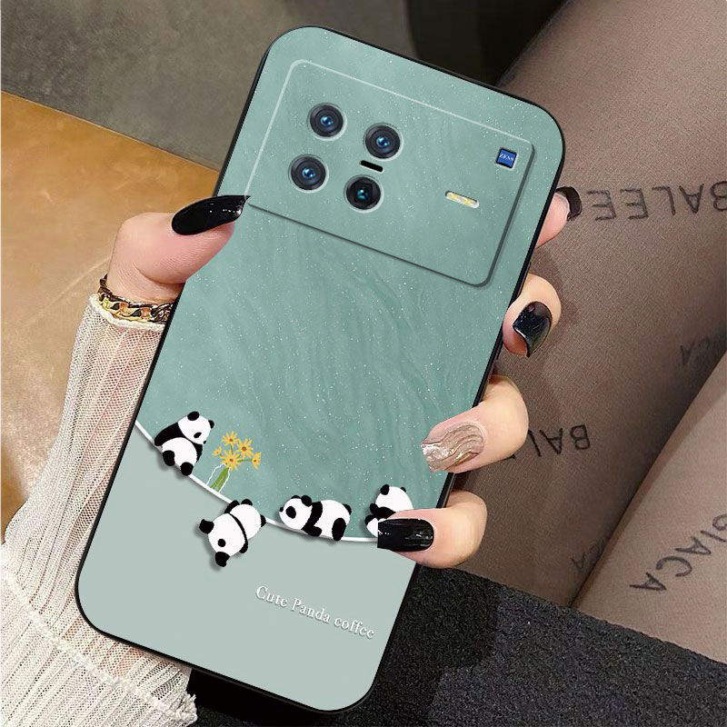 vivoxnote液态潮熊猫创意手机壳新款个性女高级感全包防摔保护套