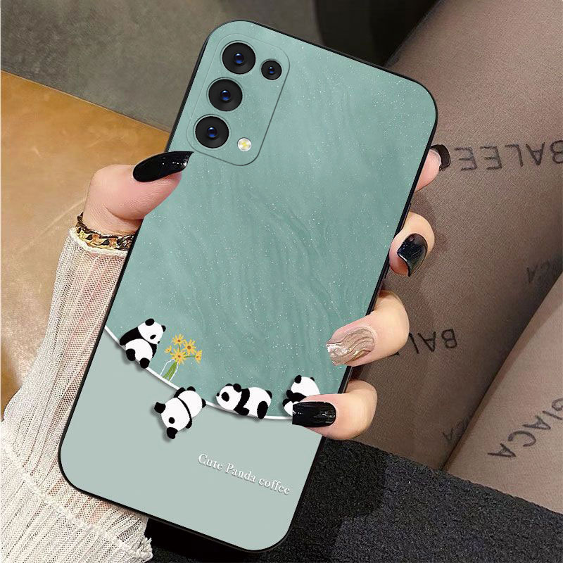OPPOreno5k液态潮熊猫创意手机壳新款个性女高级感全包防摔保护套