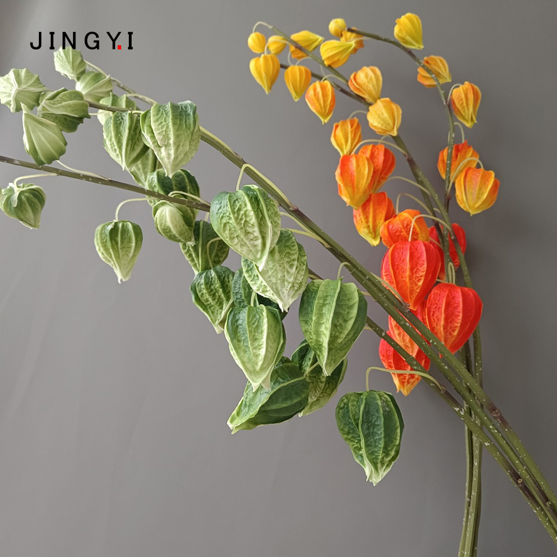 手感灯笼果仿真花姑娘果插花植物果实配红果子酸浆果软装餐桌假花