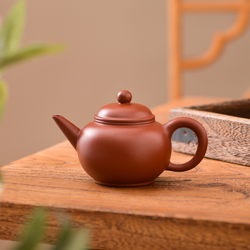 朱泥水平手拉壶潮州原矿紫砂壶茶壶功夫茶具泡茶壶家用单壶小容量