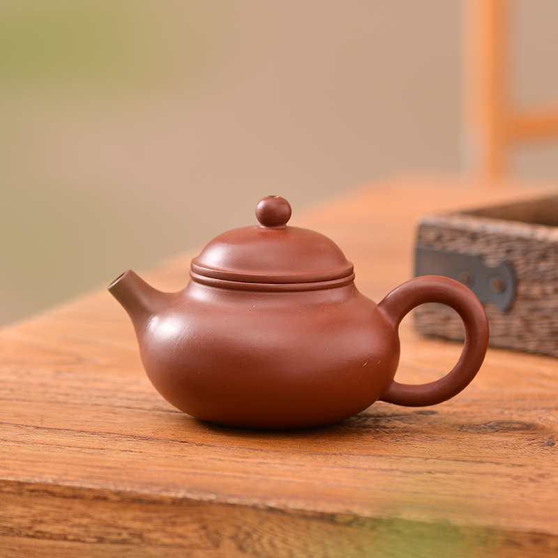 大红袍容天壶纯手工壶小品紫砂壶手拉壶手工茶壶茶道潮州原矿朱泥