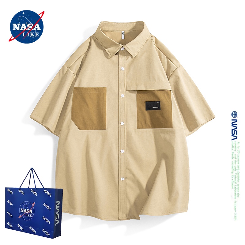 NASALIKE衬衫男ins潮港风痞帅设计感小众潮牌时尚个性韩版百搭文