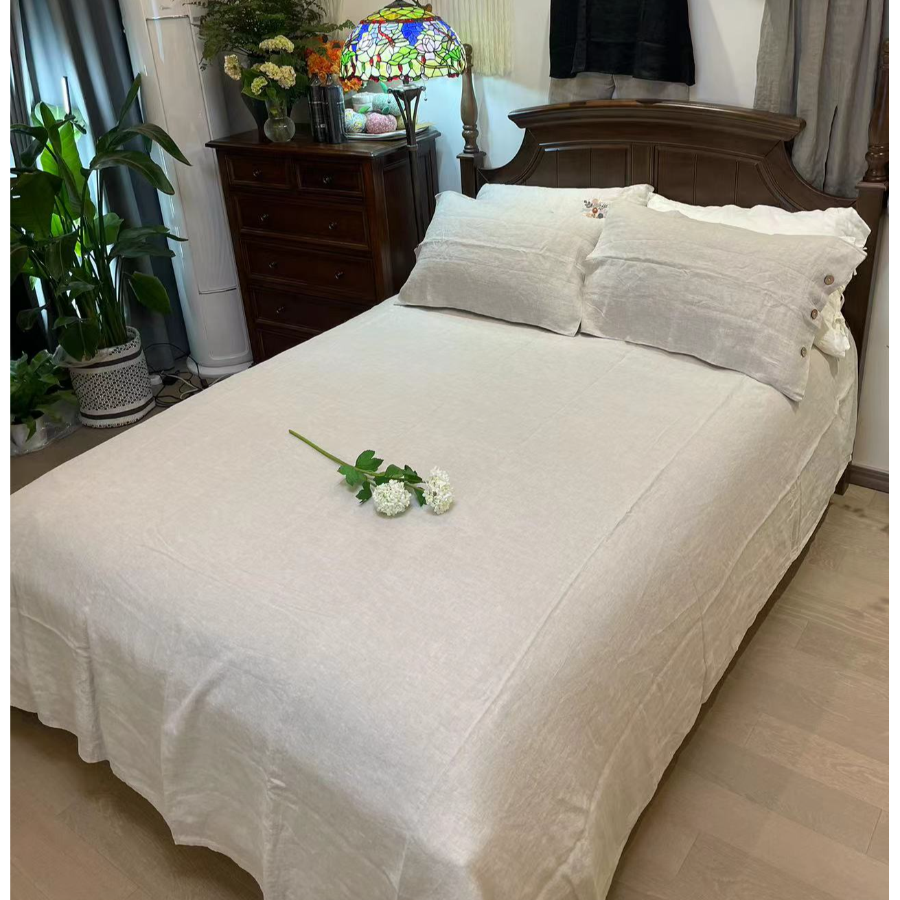 【汉麻床单床笠枕套】重磅汉麻麻香单床单单床笠吸湿排汗抑菌纯色