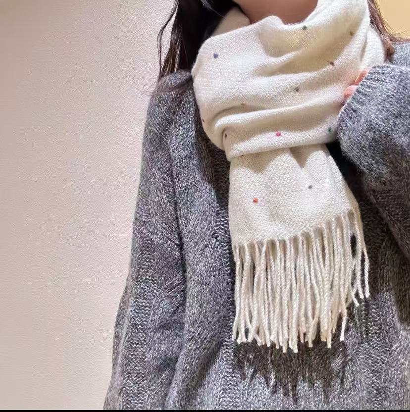 满天星秋冬季波点流速韩版披肩两用高级感围巾围脖百搭
