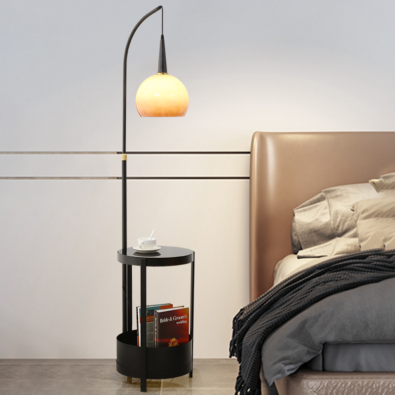 Bersur客厅简约风落地灯沙发边几台灯轻奢氛围感卧室立式床头灯具