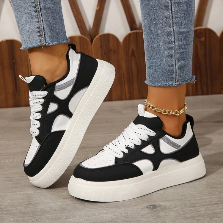 回力瑞爆款勾勾鞋子女2024年四季新款学院风女韩版厚底板鞋ins潮