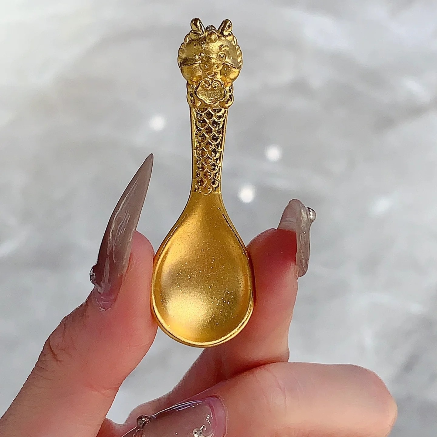 创隆黄金 999足金黄金龙勺奶瓶叉子筷子摆件吊坠送宝宝满月周岁礼