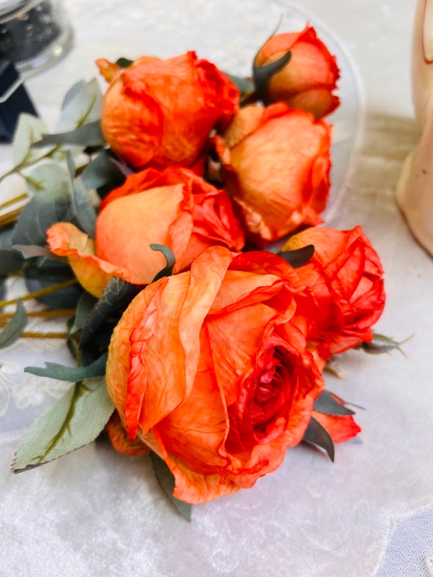 [再购家具]精品轻奢 橘色 仿真花 新疆包邮