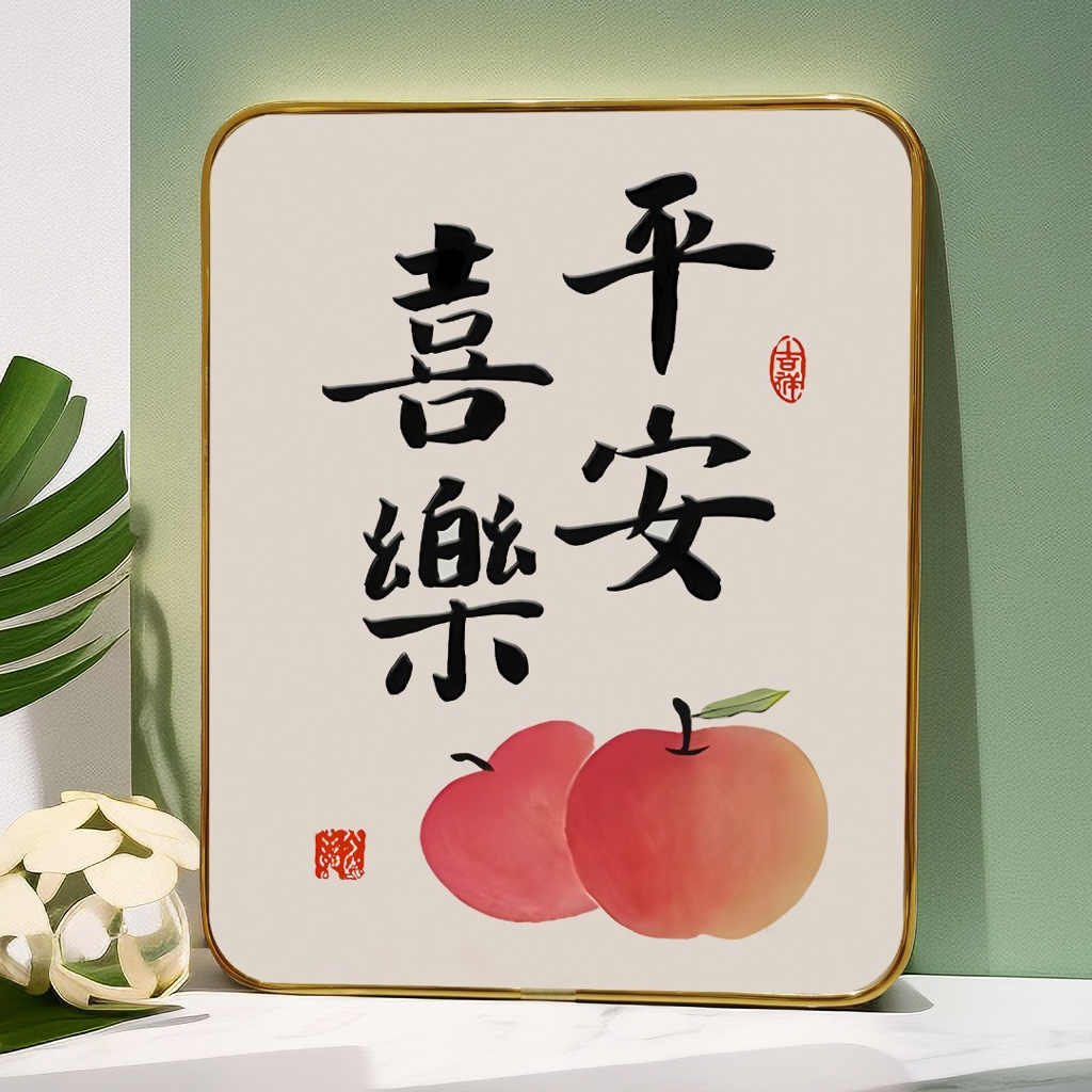 平安喜乐暖居装饰画摆台家居客厅装饰品乔迁新居摆件电视柜摆件