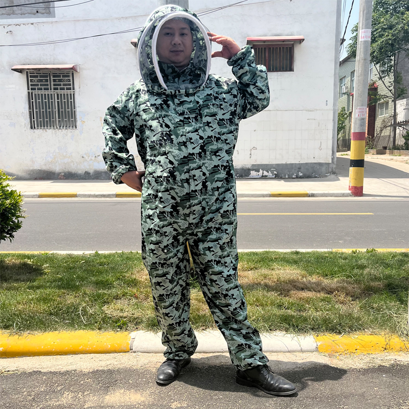 防蜂衣加厚透气遮脸连体防蜂服蜂衣蜂帽防护服蜜蜂专用养蜂服工具