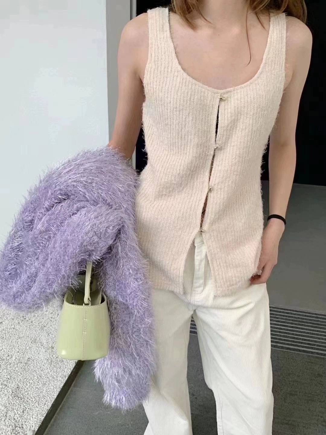 米娅 马甲背心女士高级感修身气质马夹吊带上衣