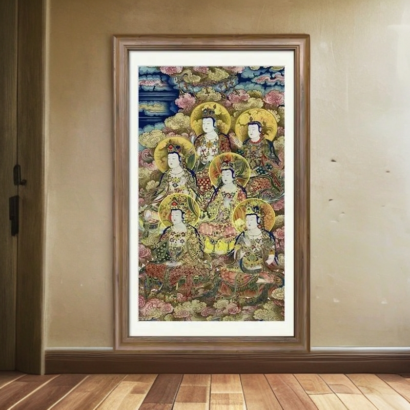 【宫彩手绘描金】等觉位十一地菩萨图-【胡墨】—— 手绘国画