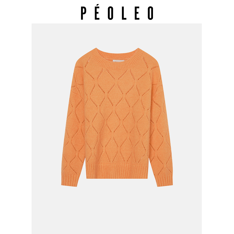PM0207095毛针织衫时尚百搭宽松外穿设计师圆领秋冬提花秋季上衣