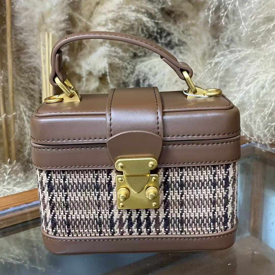 休闲格子时尚潮流单肩千鸟格轻奢气质包包