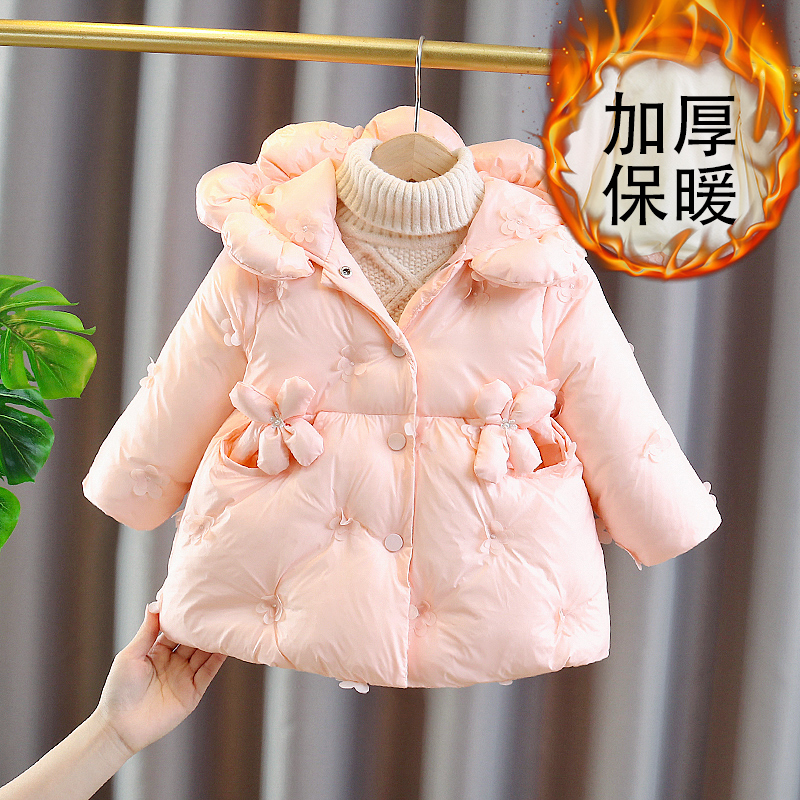 2025新款女童棉衣外套加厚新款洋气小童棉袄可爱冬装周岁女宝棉服