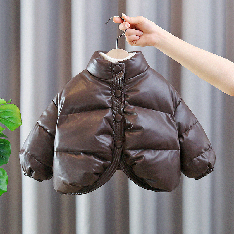 女童韩版洋气冬装棉服2025加厚皮衣外套面包服女宝宝棉衣派克服潮