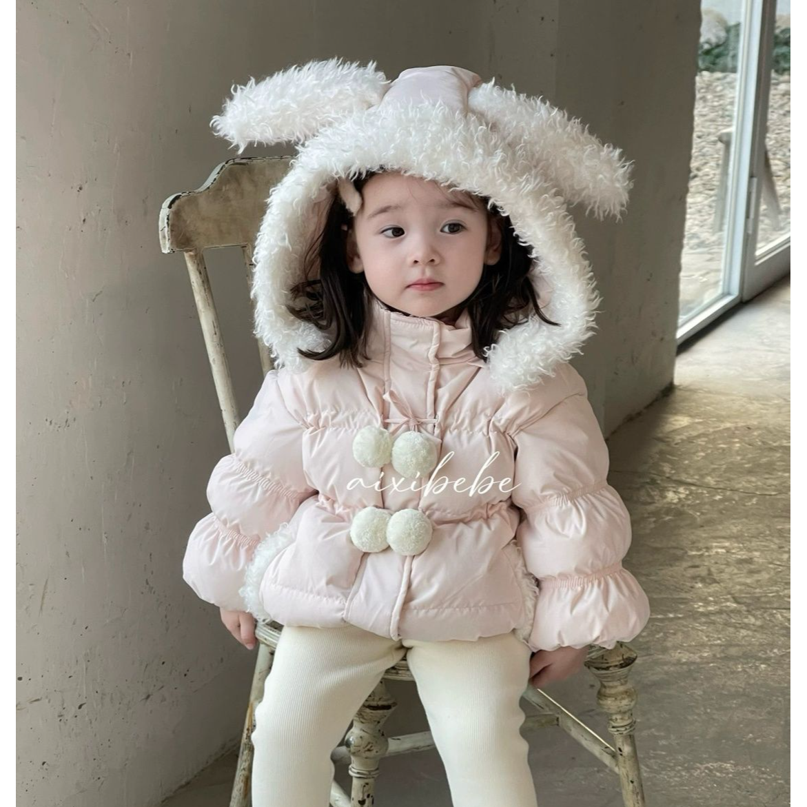 m274新款新款女童棉衣外套秋冬装洋气连帽可爱棉衣外套加厚韩版潮