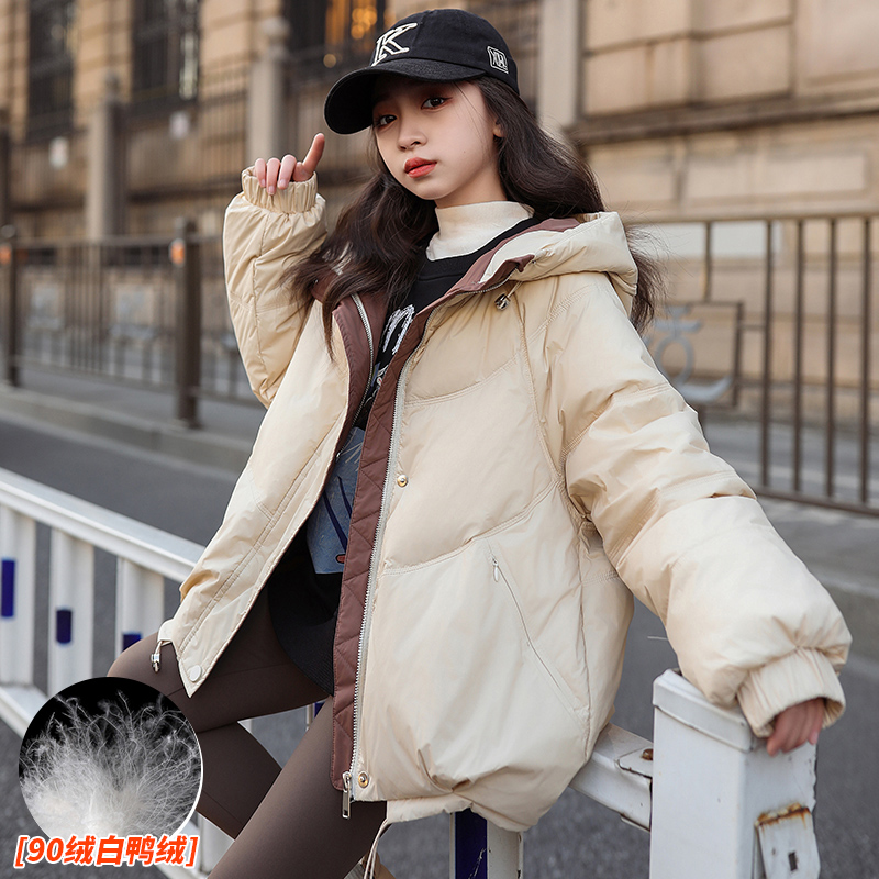 女童羽绒服2023新款洋气冬季儿童加厚90白鸭绒中大童女孩冬装外套