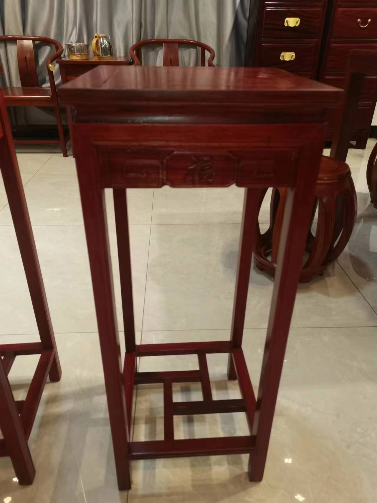 sd666红木花架80置物架柜类