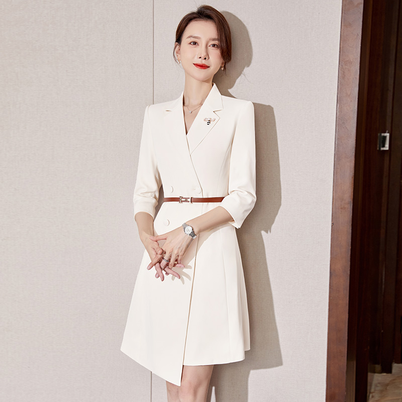 高端职业女不规则西服连衣裙时尚女神范销售经理面试连衣裙D099-2