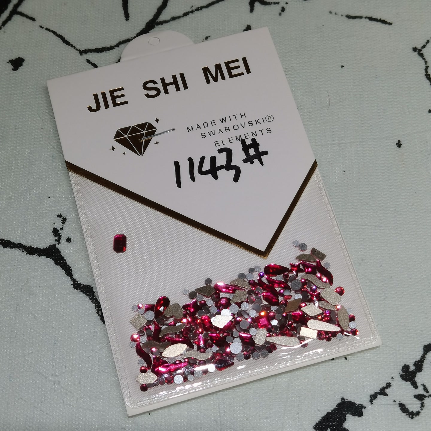 【0532】美甲福利包玫粉50颗异型250颗圆钻，满30包邮