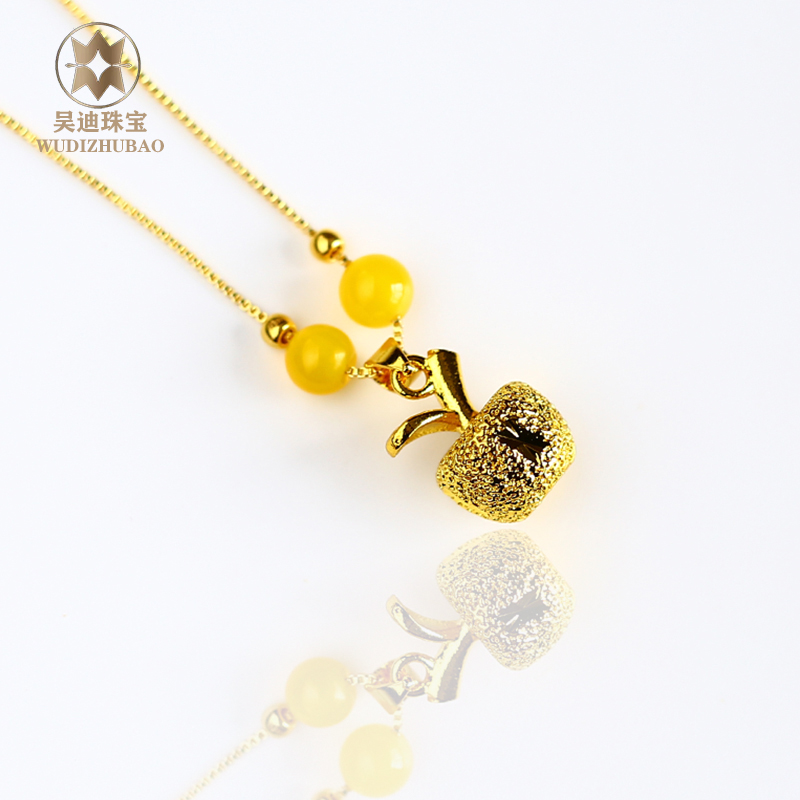 （迪迪专属）999足金金珠精美时尚玉髓苹果吊坠【证书+礼盒】JSA34784