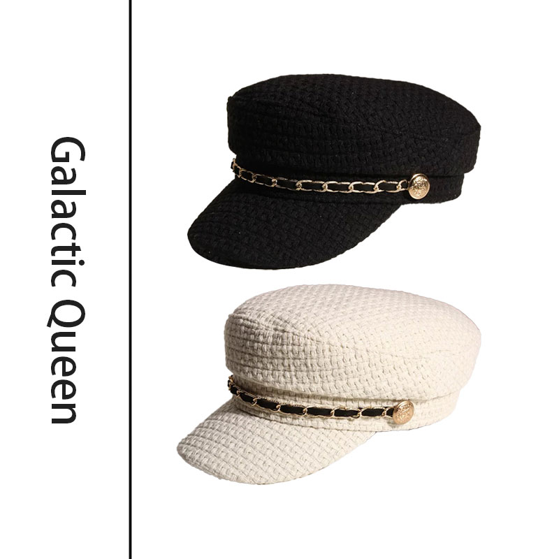【浩哥好物】小香风画家帽女复古时尚链条百搭八角贝雷帽