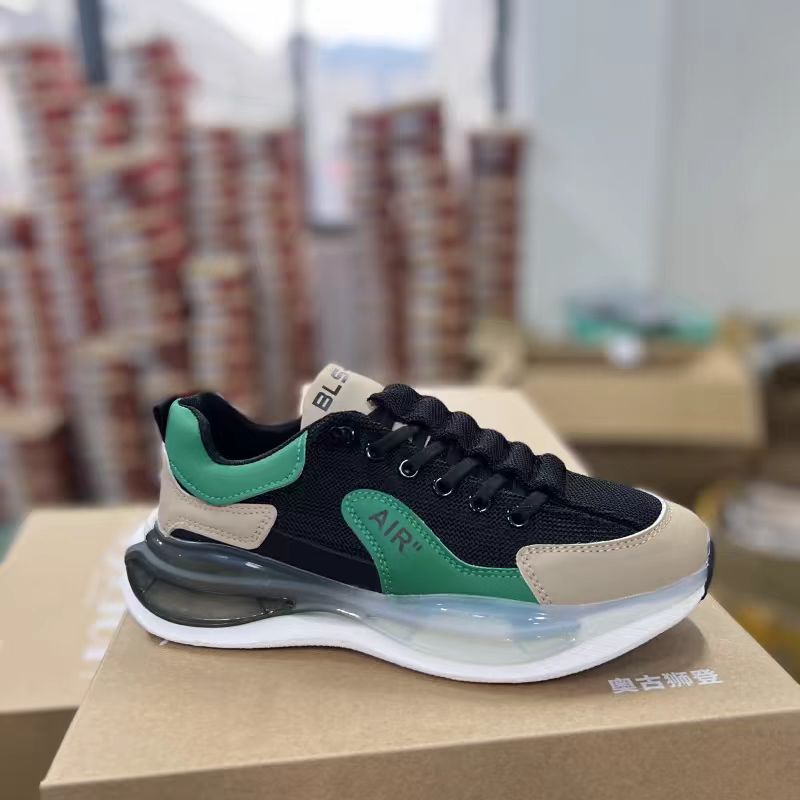 男鞋2024新款夏季透气网面厚底增高懒人一脚蹬男士运动休闲老爹鞋