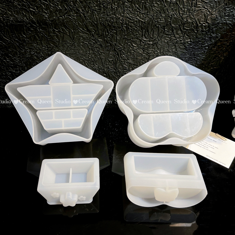 奶油皇后DIY手工模具五角星梅花抽屉柜摆台收纳硅胶模具水晶滴胶