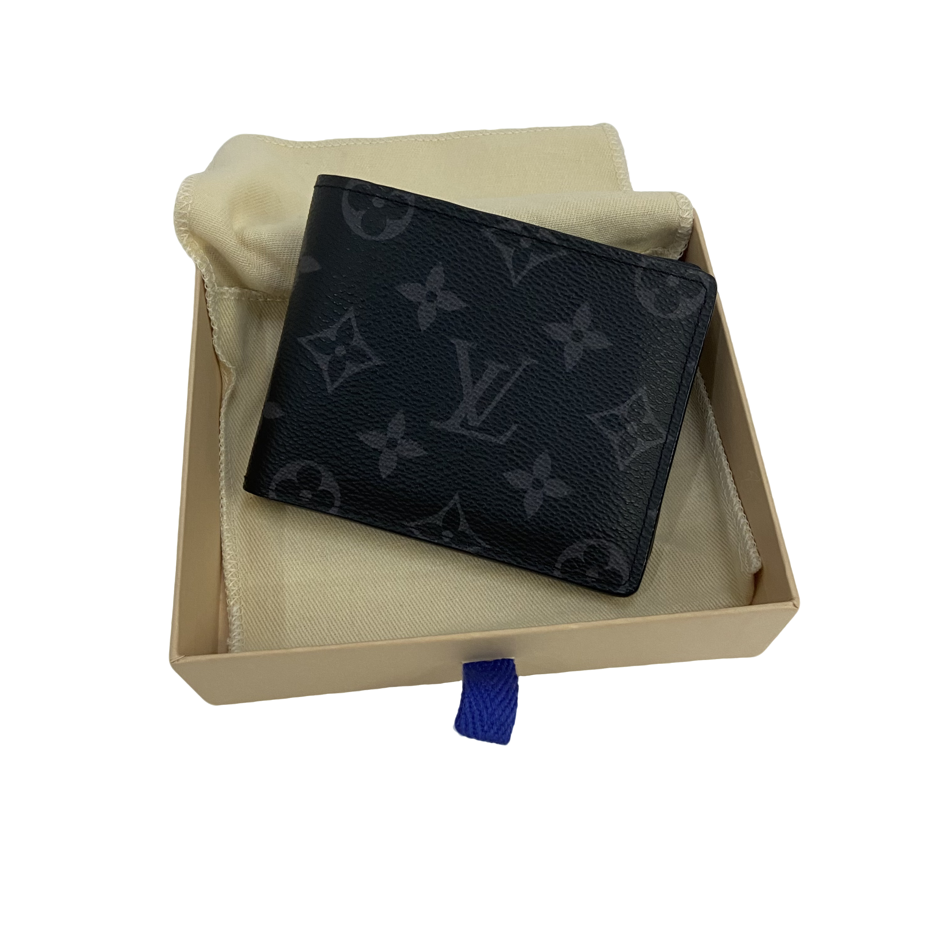 全新未使用 LouisVuitton/路易威登 黑花对折黑花钱包大全套/118