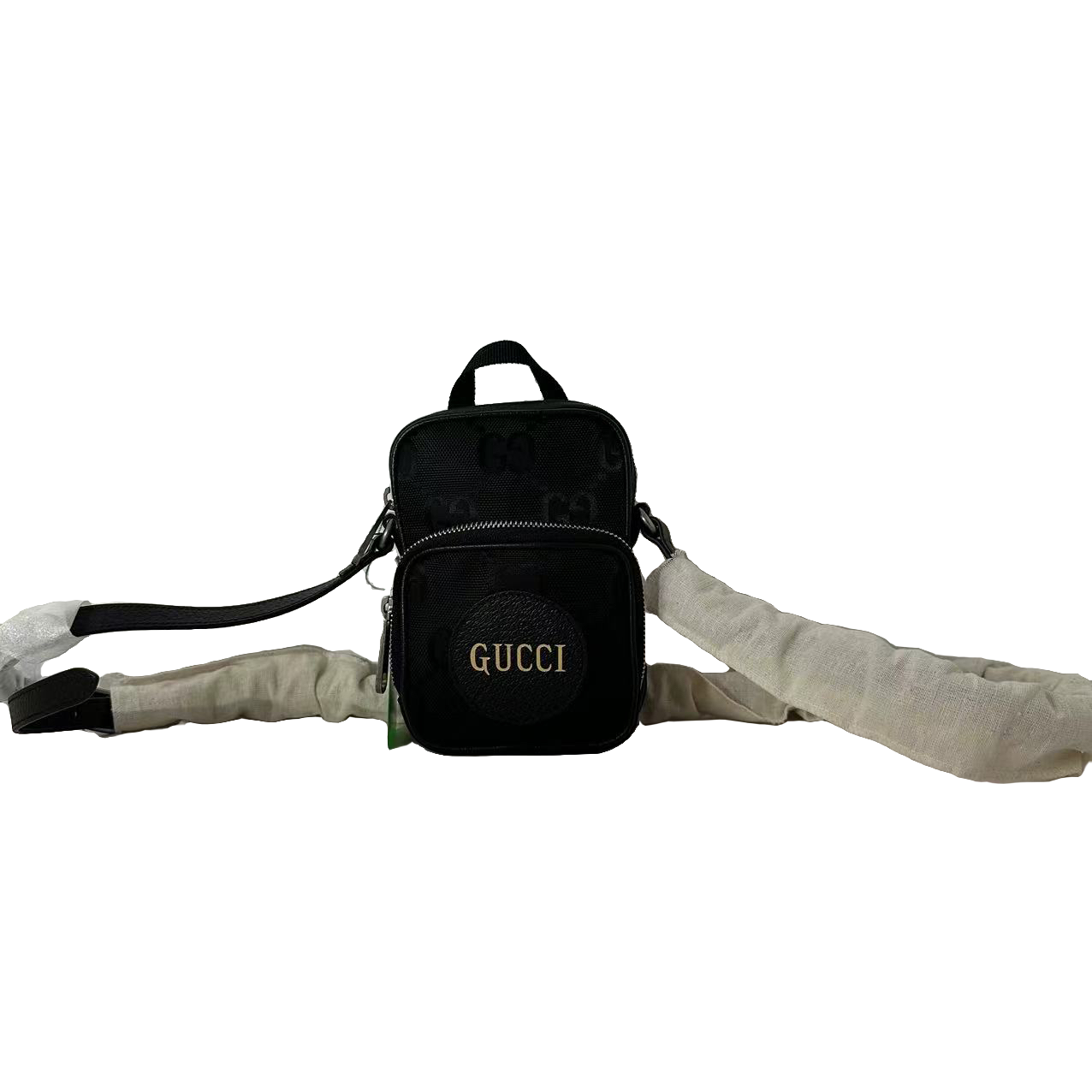 99新 GUCCI/古驰 古驰 男士经典时尚休闲百搭帆布黑色斜挎包 /721