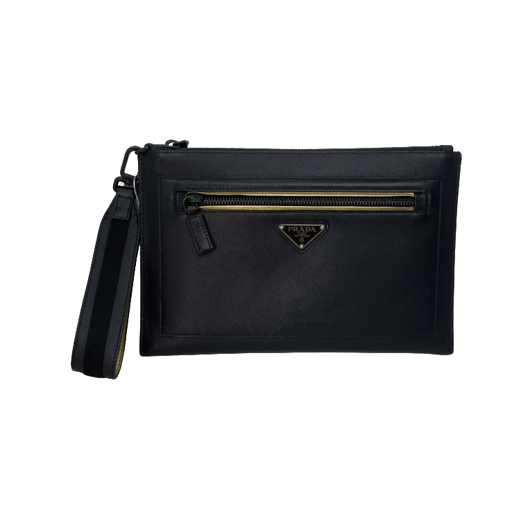 95新 Prada/普拉达 男士休闲时尚百搭全皮手拿包/7278