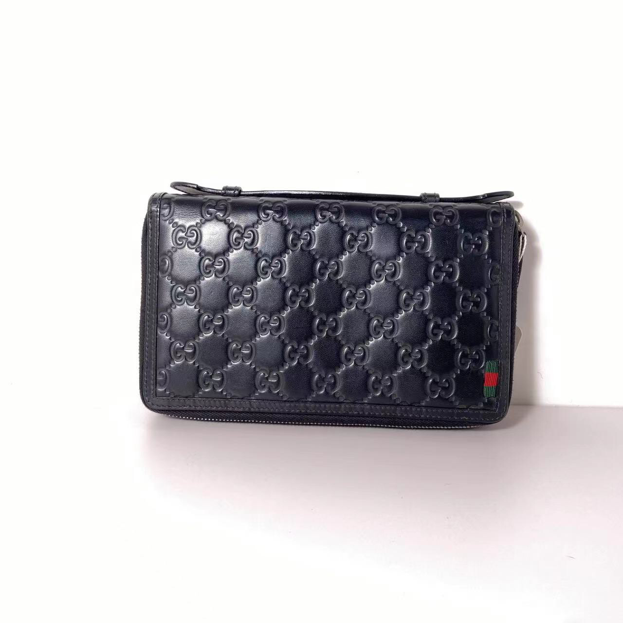 95新 GUCCI/古驰 全皮压纹钱包/1222