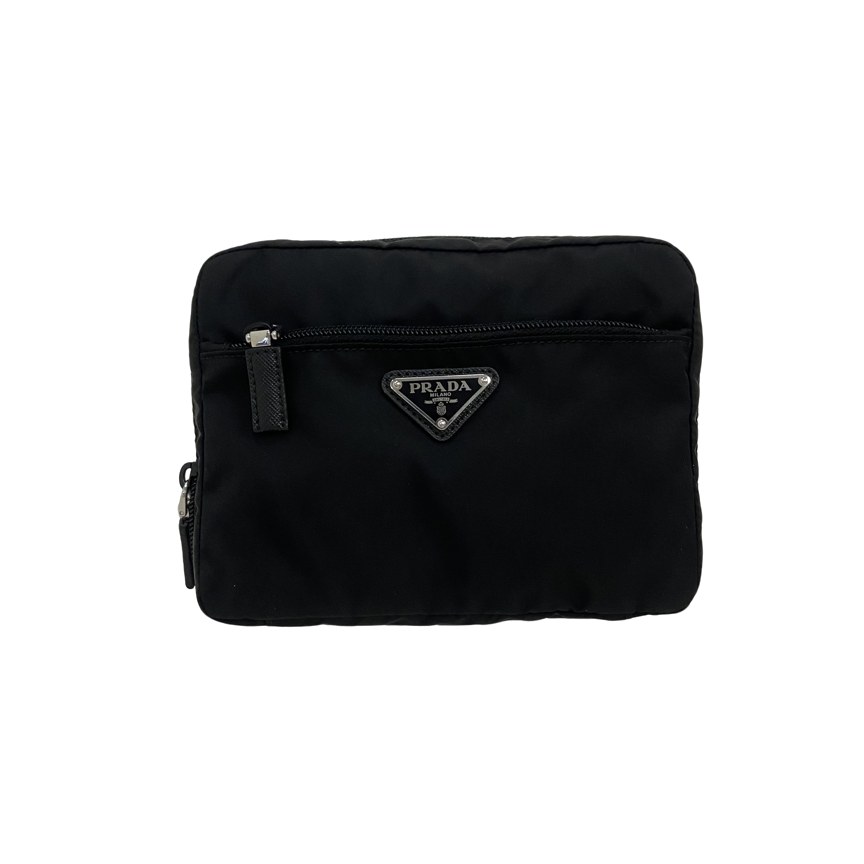99新 Prada/普拉达 男士休闲时尚百搭尼龙黑色手拿包/221