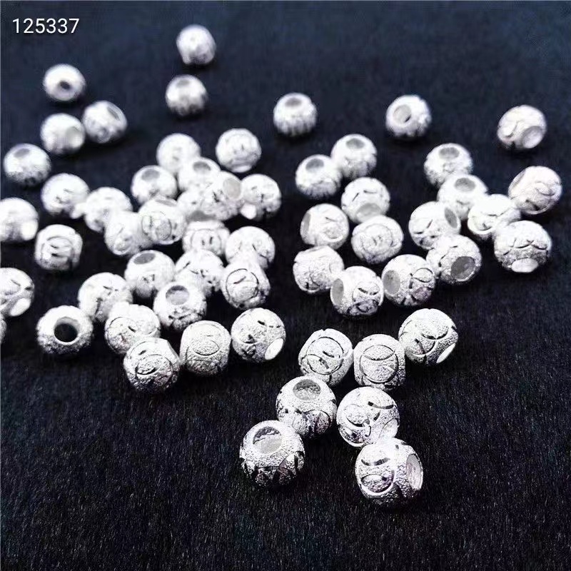 吊坠足银 足银990路路通时来运转银制品转运珠子小众银饰空心设计