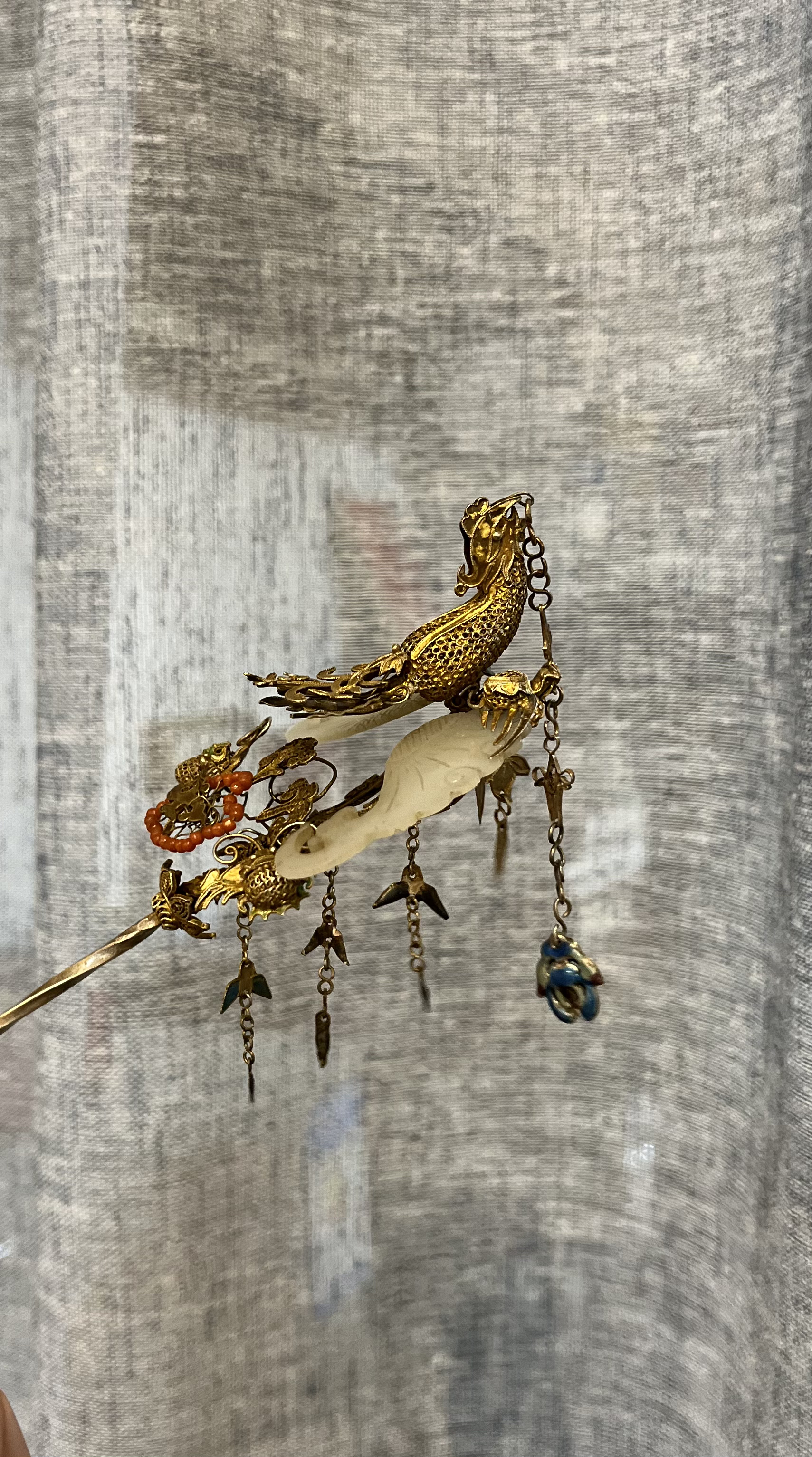 非金属珐琅吊坠 老银簪挂件吊坠