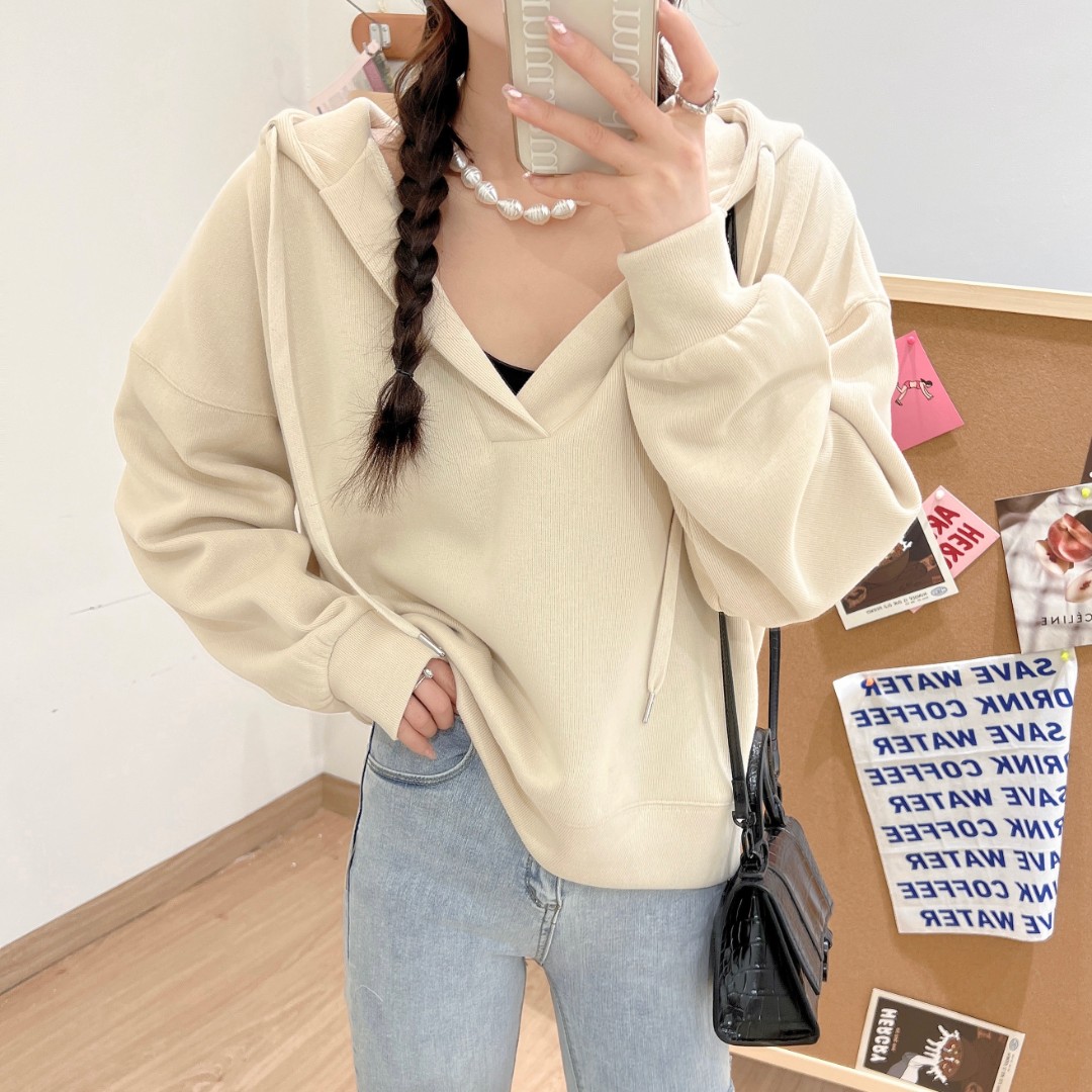 秋季新款韩版印花字母连帽卫衣百搭宽松时尚休闲上衣 