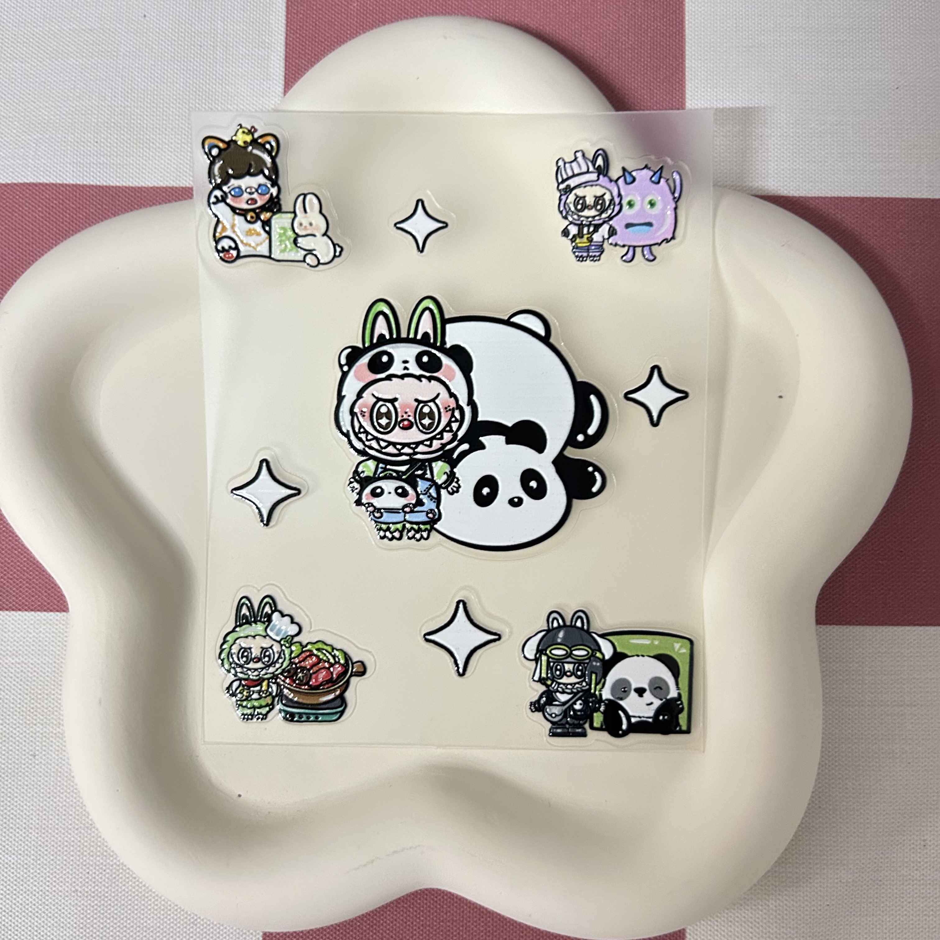 拉布布链接 diy 贴纸果冻浮雕立体贴纸