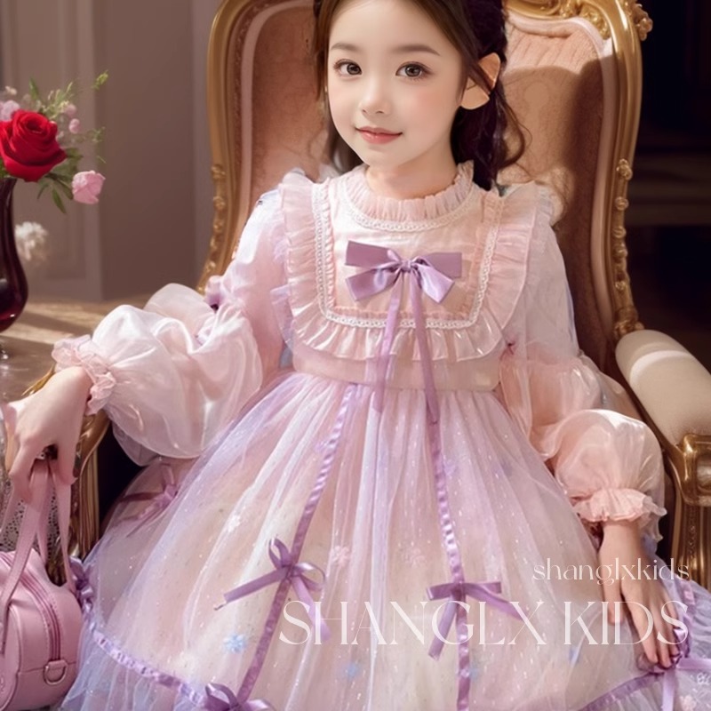 女童裙子春秋款2025新款连衣裙童装女装洛丽塔小女孩洋气公主裙潮