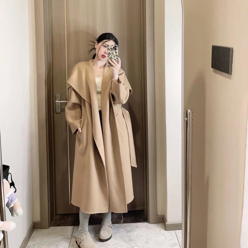 2025气质新款秋冬M家Rienza风大翻领羊绒羊毛大衣双面中长款外套