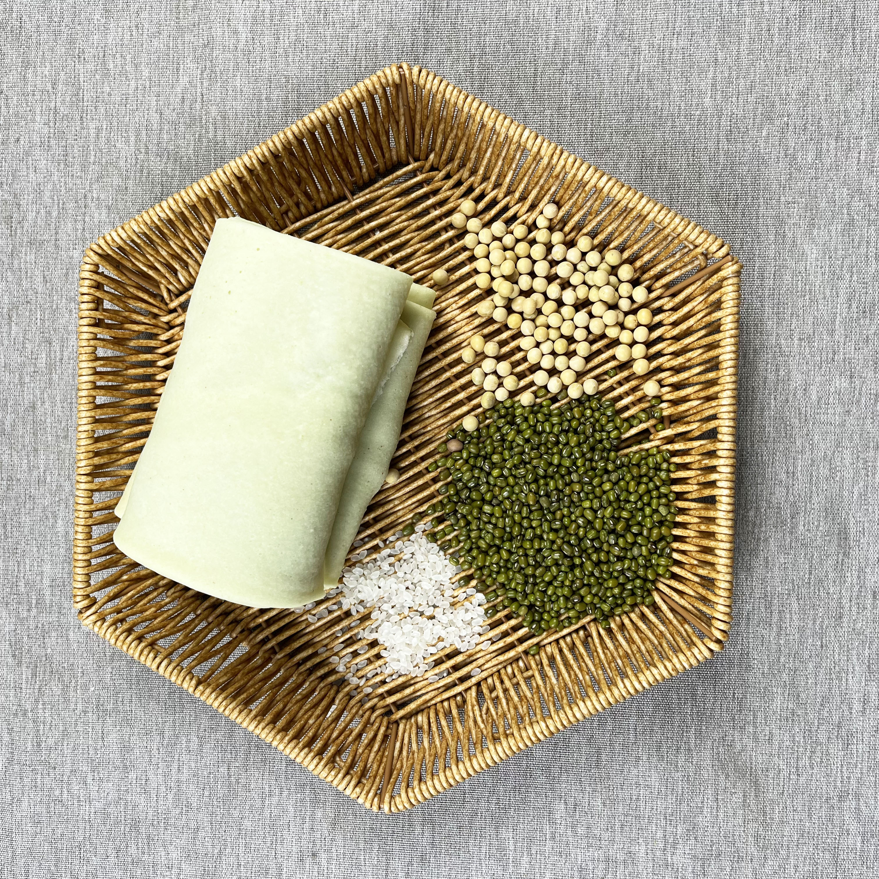 湖北新鲜豆皮豆丝湿豆饼农家纯手工现做绿豆皮子500g