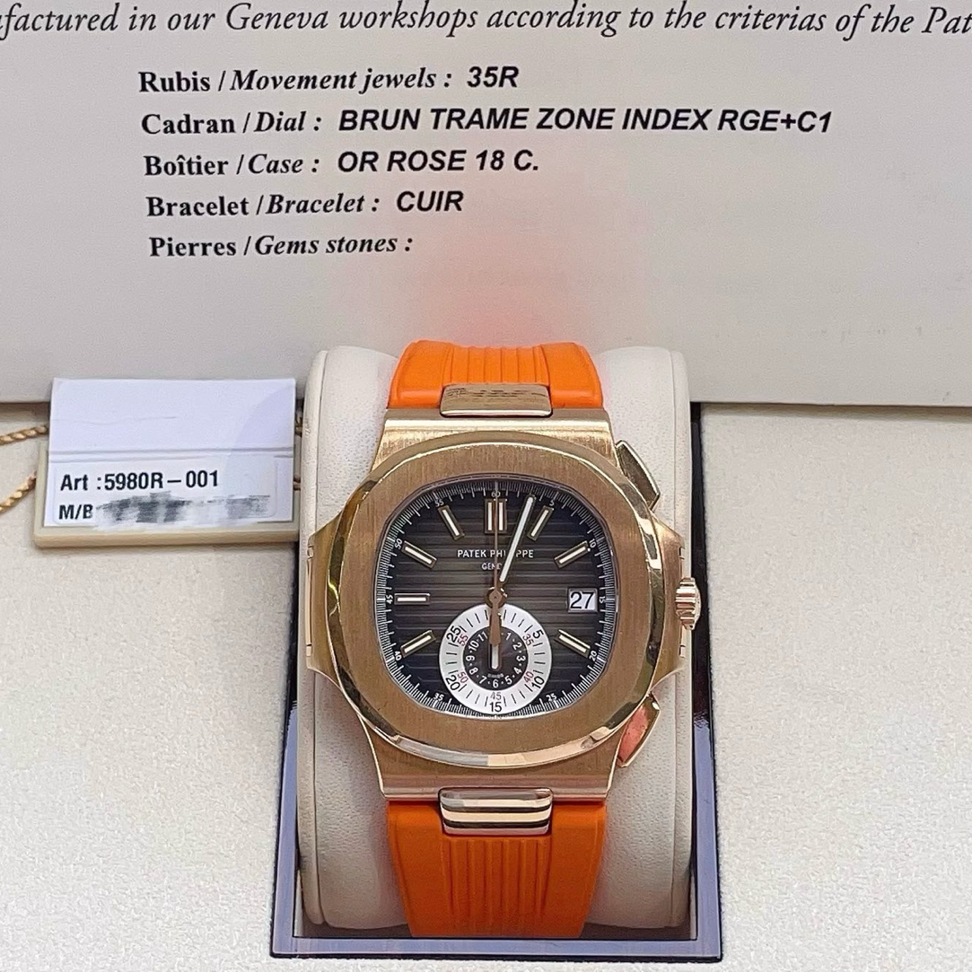 95新 Patek Philippe/百达翡丽 5980R鹦鹉螺17年卡+盒子/24YH8277