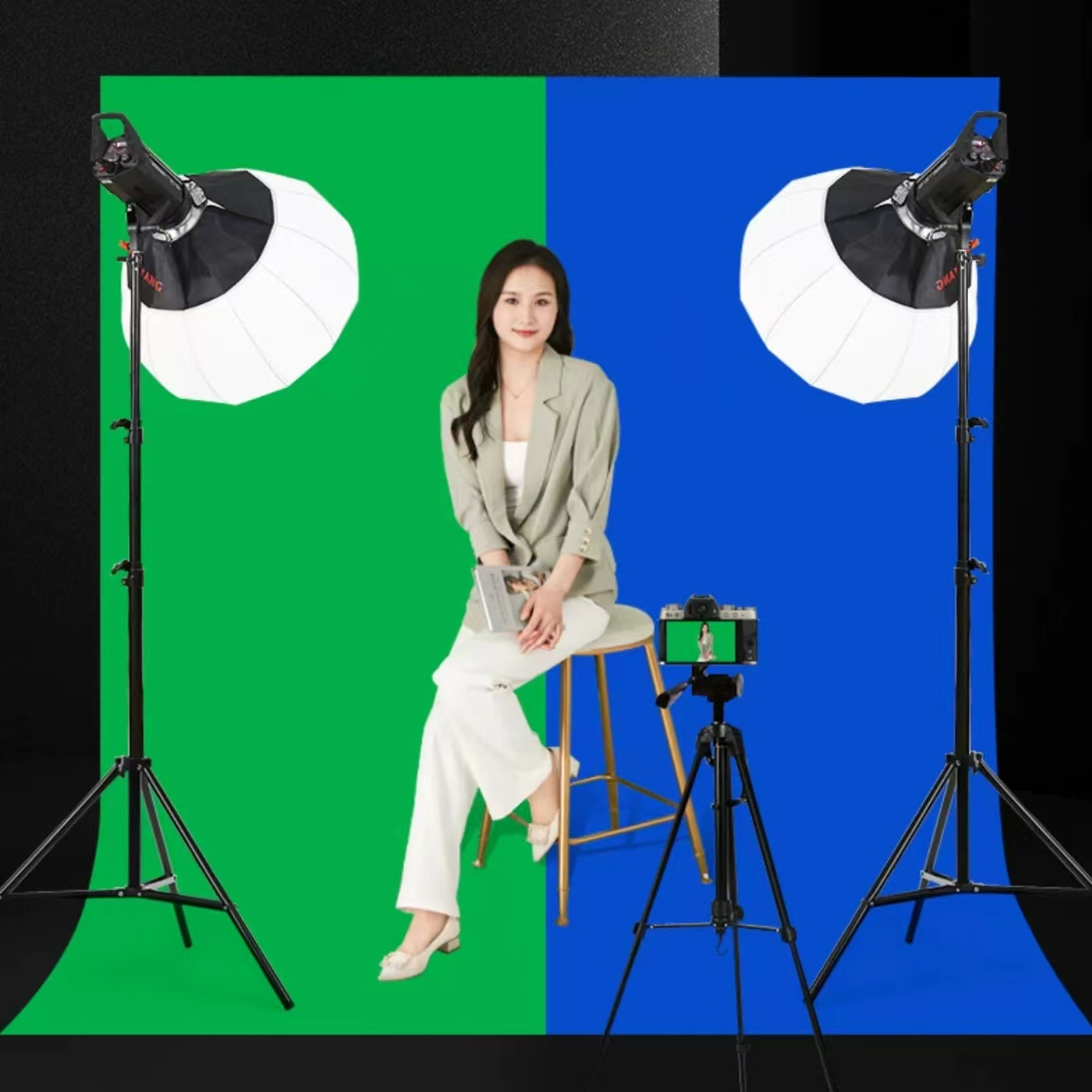 【主播热卖】加密加厚专业直播间背景布抠图幕布拍摄影视抠像布