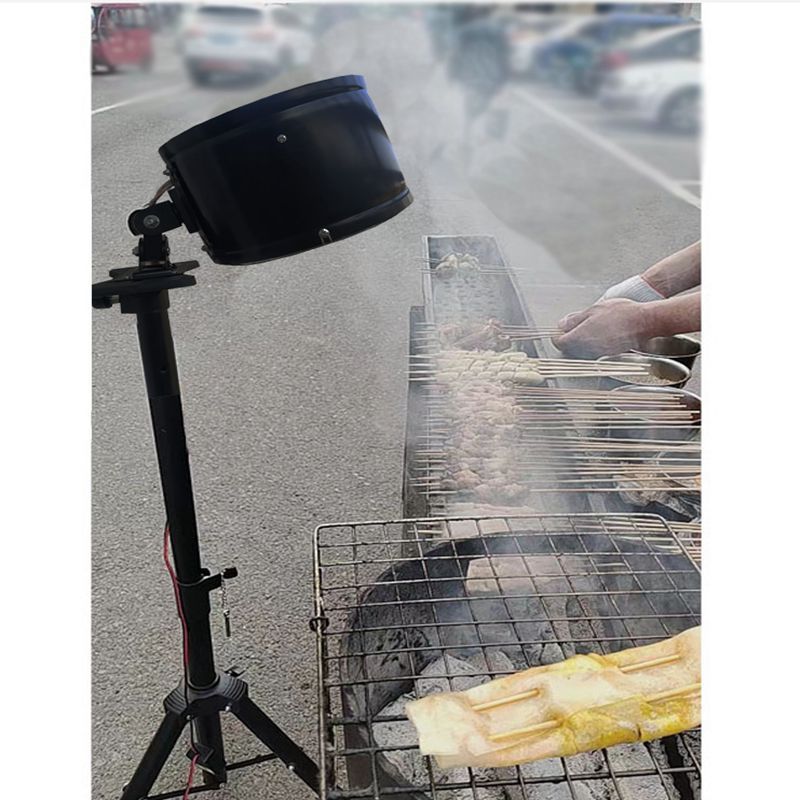 夜市带架抽油充电烟机户外摆摊小吃车供电排风扇电通用充电黑色架