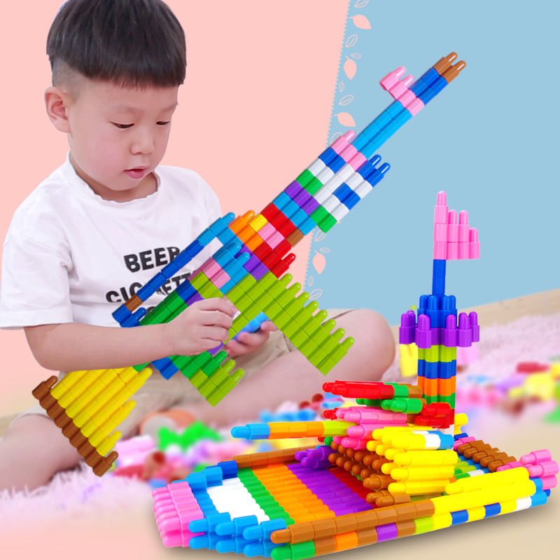 儿童大号颗粒火箭子弹头积木玩具拼装益智男女孩宝宝塑料开发智力