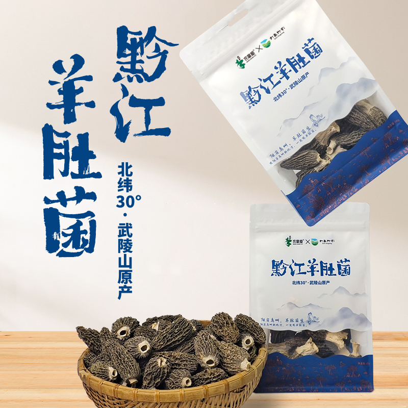 【全国名特优新】农掌柜 黔江羊肚菌头茬干菌48g/袋*1